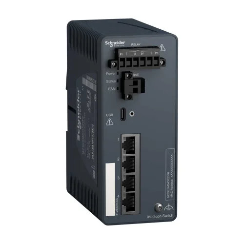 Schneider Electric MCSESM043F23F0 4 Port Modicon Yönetilebilen Ethernet Switch - 1