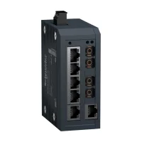 Schneider Electric MCSESU083F2CS0 6 Port Modicon Standart Yönetilemeyen Ethernet Switch + Single Modlu Fiber Optik İçin 2 Port - 1
