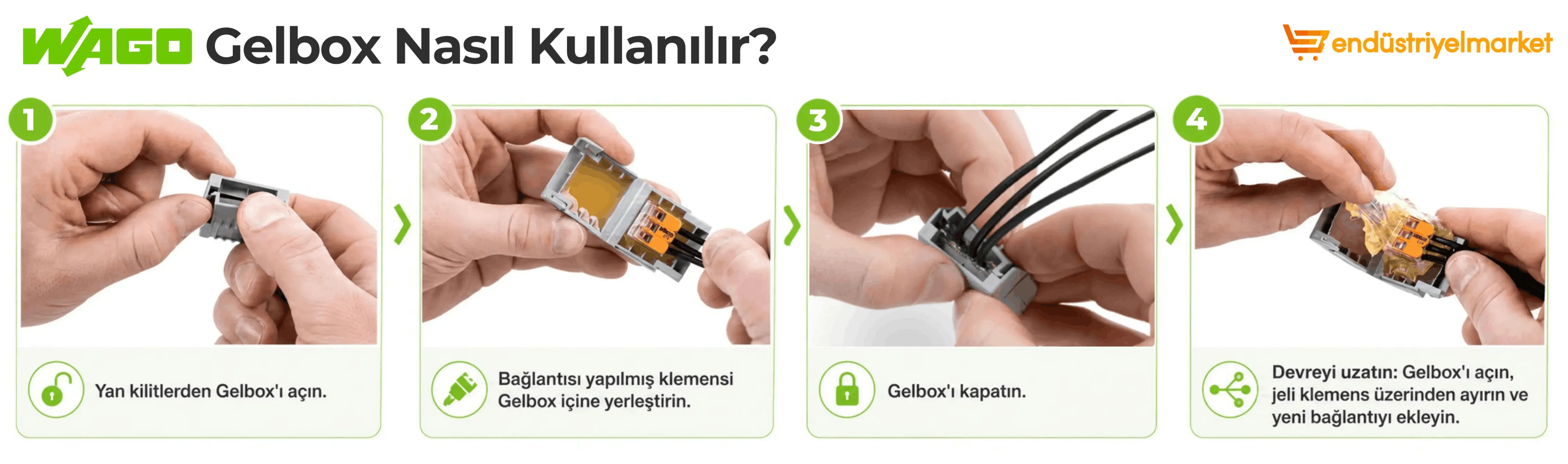WAGO Gelbox nasıl kullanılır adım adım montaj rehberi