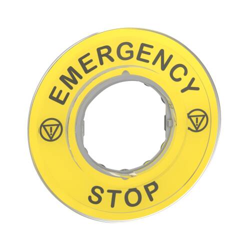 Acil Durdurma Butonu için Ø60 Etiket Tutucu Plastik Sarı İşaretsiz EMERGENCY STOP Yazılı - 1