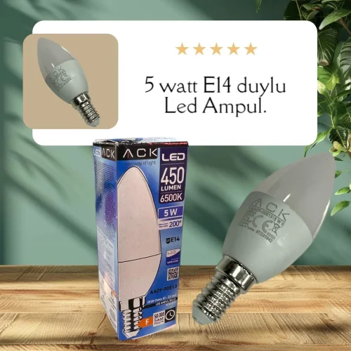 ACK AA09-00513 5W 220-240V E14 6500K Mum Led Ampul - 2