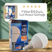 ACK AA11-00510 5W 220-240V E14 3000K Top Led Ampul - 1
