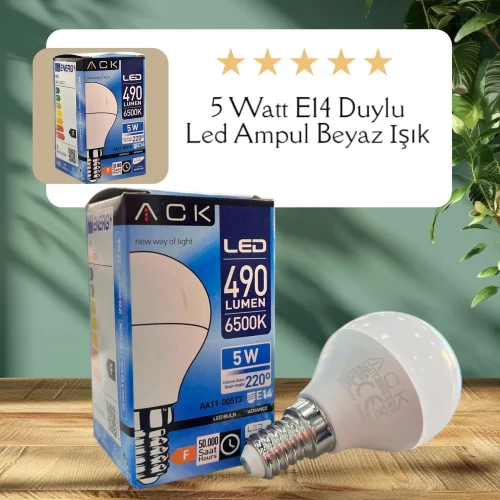 ACK AA11-00513 5W 220-240V E14 6500K Top Led Ampul - 1