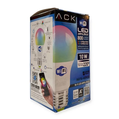 ACK AA14-60920 10W E27 Wi-Fi Akıllı Led Ampul - 3