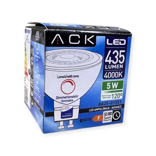 ACK AA25-01551 5W 220-240V Gu10 4000K Smd Lens Led Ampul Dimli - 2