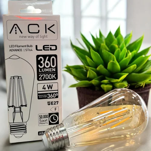 ACK AB46-00420 4W 220-240V E27 2200K St64 Led Rustik Ampul - 2