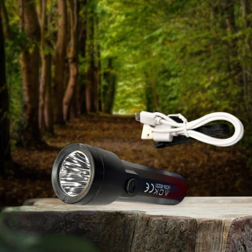 ACK AC06-00231 Led Fener 1W Siyah Gövde 30cm Mikro Usb Kablolu - 3