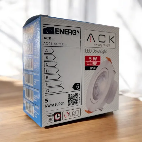 ACK AD01-00530 6500K Beyaz 5W Beyaz Kasa Cob Led Spot Lamba - 2