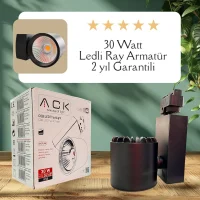 ACK AD30-04001 30W Siyah 3000K Cob Led Monofaze Ray Armatürü - 2