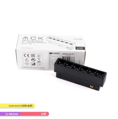 ACK AD40-02101 6W Led Magnet Armatür 3000K 36° Lens - 3