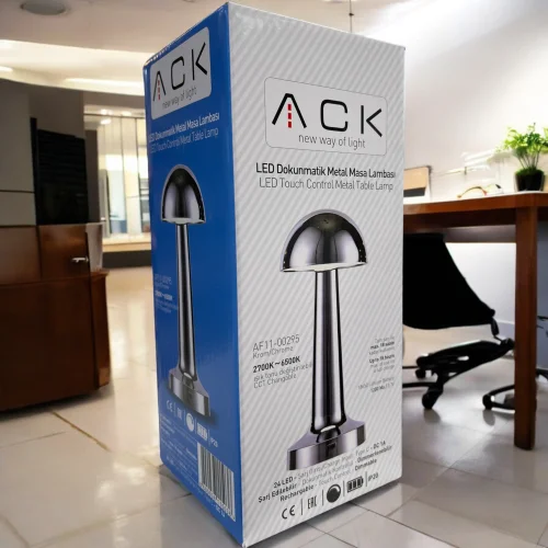 ACK AF11-00295 2W Krom Gövde Ledli Dokunmatik Dimli Masa Lambası - 2