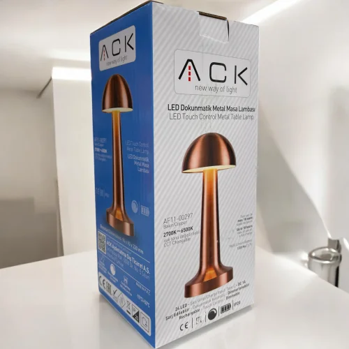 ACK AF11-00297 2W Copper Gövde Ledli Dokunmatik Dimli Masa Lambası - 2