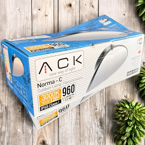 ACK AG40-01302 3000K Günışığı 13W Siyah Osram Norma C Bahçe Duvar Apliği - 3