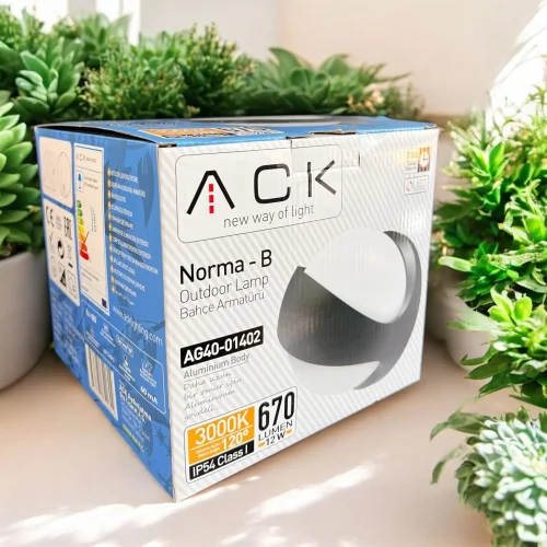 ACK AG40-01402 12W Norma-B Bl 3000K Led Bahçe Apliği - 2
