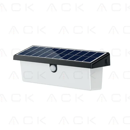 ACK AG60-03851 Solar Led Duvar Apliği Dimli Siyah IP54 211mmx112mmx120mm - 1