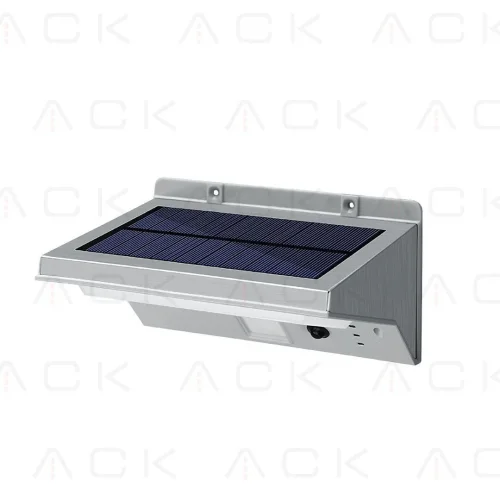 ACK AG60-07851 Solar Duvar Apliği Hareket Sensörlü Dimli IP54 Beyaz 164mmx109mmx84mm - 1