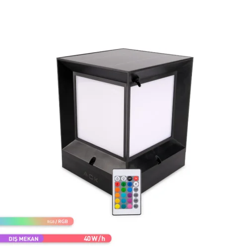 ACK AG60-08891 Solar Led Bahçe Armatürü 198X198X260mm 8W/H RGB - 3