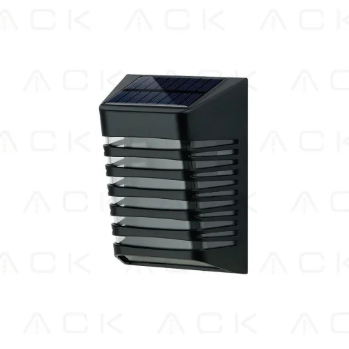 ACK AG60-09851 Solar Led Çit Aplik 3000K IP54 Siyah 90mmx120mmx53mm - 1