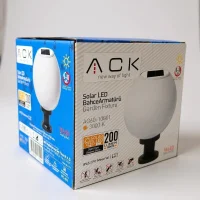 ACK AG60-10801 Solar Led Bahçe Armatürü 8W/H 3000K - 2