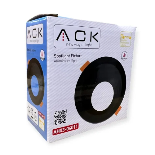ACK AH03-04011 Terra Siyah Sıva Altı Spotlight Yuvarlak - 2