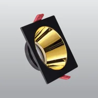 ACK AH03-07011 Siyah Kare Çerçeve / Gold Reflektör Sıva Altı Spotlight - 1