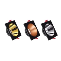 ACK AH03-07011 Siyah Kare Çerçeve / Gold Reflektör Sıva Altı Spotlight - 2