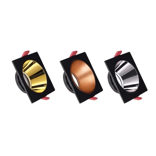 ACK AH03-07011 Siyah Kare Çerçeve / Gold Reflektör Sıva Altı Spotlight - 2
