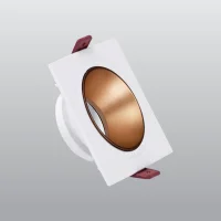 ACK AH03-07020 Beyaz Kare Çerçeve / Sandy Rose Gold Reflektör Sıva Altı Spotlight - 1