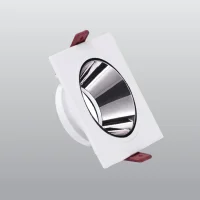 ACK AH03-07030 Beyaz Kare Çerçeve / Siyah Krom Reflektör Sıva Altı Spotlight - 1