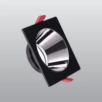 ACK AH03-07031 Siyah Kare Çerçeve / Siyah Krom Reflektör Sıva Altı Spotlight - 1