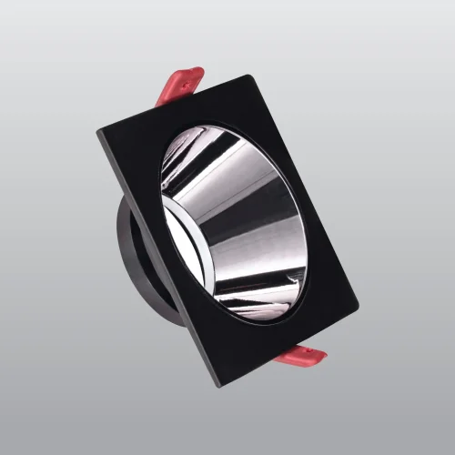 ACK AH03-07031 Siyah Kare Çerçeve / Siyah Krom Reflektör Sıva Altı Spotlight - 1
