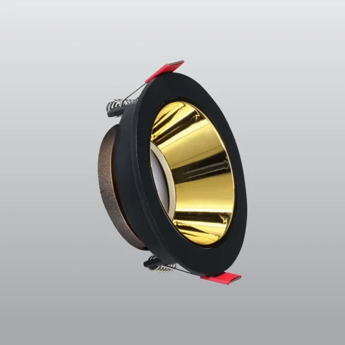 ACK AH03-07211 Siyah Yuvarlak Çerçeve / Gold Reflektör Sıva Altı Spotlight - 1