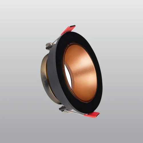 ACK AH03-07221 Siyah Yuvarlak Çerçeve / Sandy Rose Gold Reflektör Sıva Altı Spotlight - 1