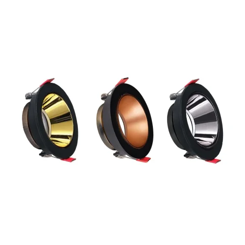 ACK AH03-07221 Siyah Yuvarlak Çerçeve / Sandy Rose Gold Reflektör Sıva Altı Spotlight - 2