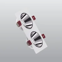 ACK AH03-07330 Beyaz Çift Kare Çerçeve / Siyah Krom Reflektör Sıva Altı Spotlight - 1