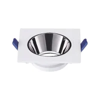 ACK AH03-08030 Beyaz Kare Çerçeve / Bk Krom Reflektör Siva Alti Spotlight Metal Gövde - 1