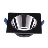 ACK AH03-08031 Siyah Kare Çerçeve / Siyah Krom Reflektör Sıva Altı Spotlight Metal Gövde - 1