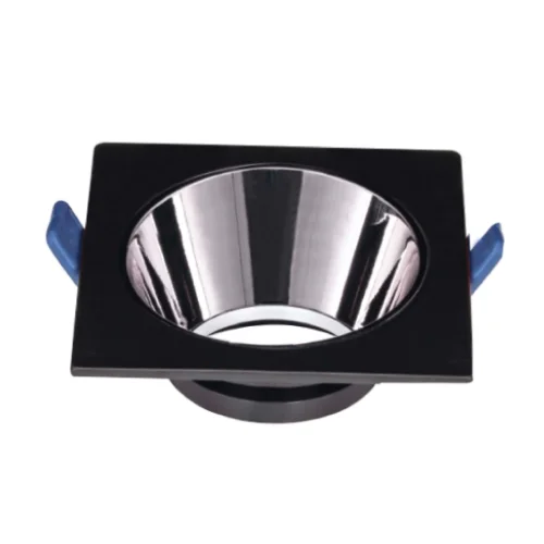ACK AH03-08031 Siyah Kare Çerçeve / Siyah Krom Reflektör Sıva Altı Spotlight Metal Gövde - 1