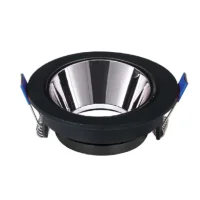 ACK AH03-08231 Siyah Yuvarlak Çerçeve / Siyah Krom Reflektör Sıva Altı Spotlight Metal Gövde - 1