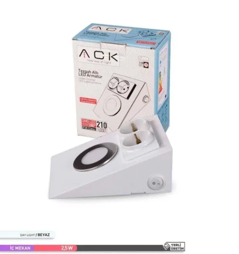 ACK AH11-00230 Ledli Prizli Tezgah Altı Armatür 6500K Beyaz - 2