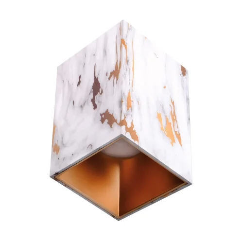 ACK AH12-07593 Sıvaüstü Dekoratif Armatür 74mm X110mm Mat Gül Reflektör Gold Mermer Kasa - 1