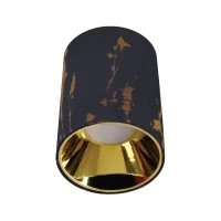 ACK AH12-08554 Sıvaüstü Dekoratif Armatür Ø80mmx110mm Parlak Krom Reflektör Siyah Mermer Kasa - 1