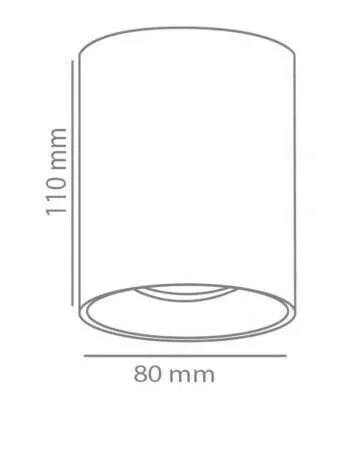 ACK AH12-08597 Sıvaüstü Dekoratif Armatür Ø80mmx110mm Mat Gül Reflektör Bakır Kasa - 2