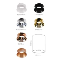 ACK AH12-08597 Sıvaüstü Dekoratif Armatür Ø80mmx110mm Mat Gül Reflektör Bakır Kasa - 3