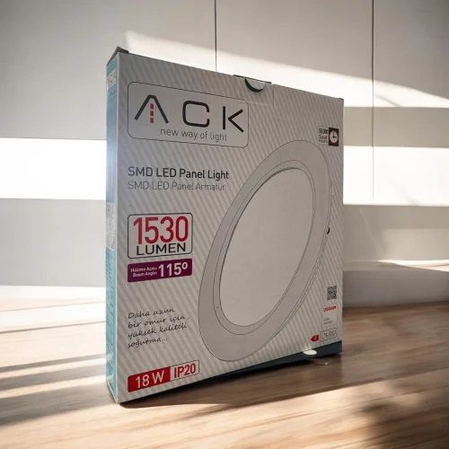 ACK AP01-01830 18W Beyaz 6500K Sıva Altı Yuvarlak Led Panel - 3