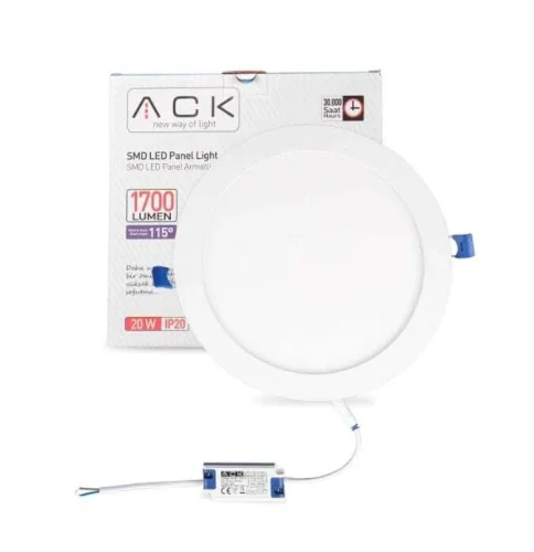 ACK AP01-02030 20 W Beyaz 6500K Yuvarlak Sıva Altı Led Panel Armatür - 1