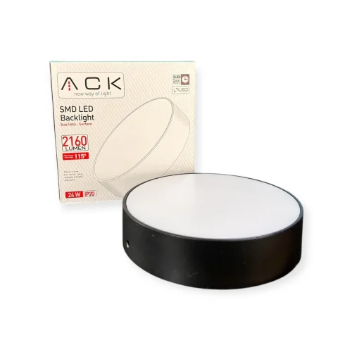 ACK AP05-02411 24W Siyah 4000K Siva Üstü Yuvarlak Led Panel - 3