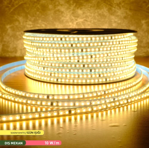 ACK AS01-01500 3535 120 Led/Metre 3000K 220V Şerit Led IP65 10mmx5mm 100 Metre - 2