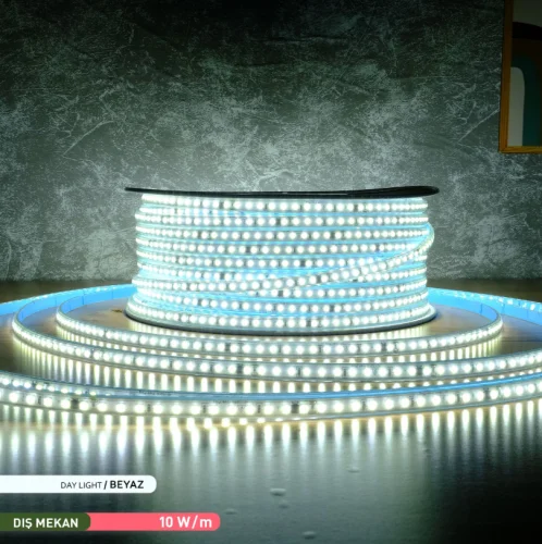 ACK AS01-01503 3535 120 Led/Metre 6500K 220V Şerit Led IP65 10mmx5mm 100 Metre - 2