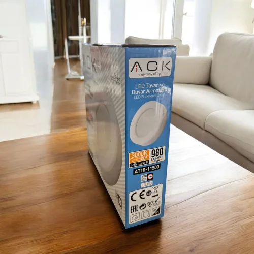 ACK AT10-11500 15W Beyaz 3000K IP65 Led Tavan Ve Duvar Armatürü - 3